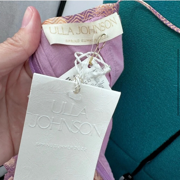 Ulla Johnson Celina Bodice  Ruffle Silk Blend Mini Dress NWT in Purple - Picture 6 of 9